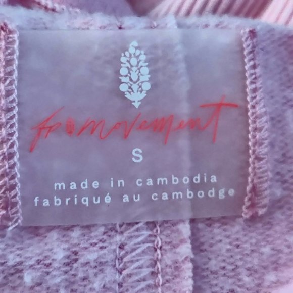 Free People FP Movement Womens Pink Bonfire Soft Oversized Hoodie Sweatshirt S - Picture 8 of 10